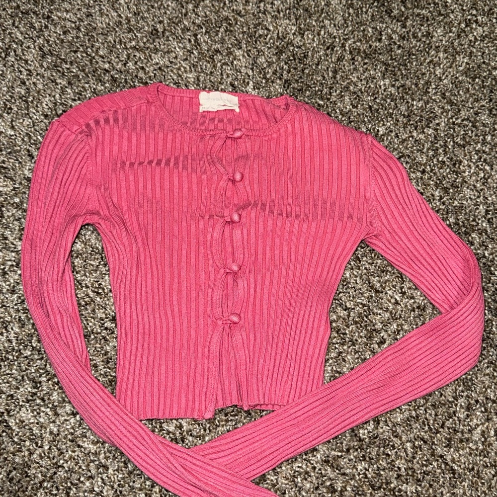 Urban Outfitters Fuchsia Ribbed‎ Cardigan